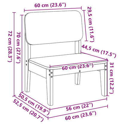 Tuinstoel 60x52,5x72 cm massief grenenhout wit