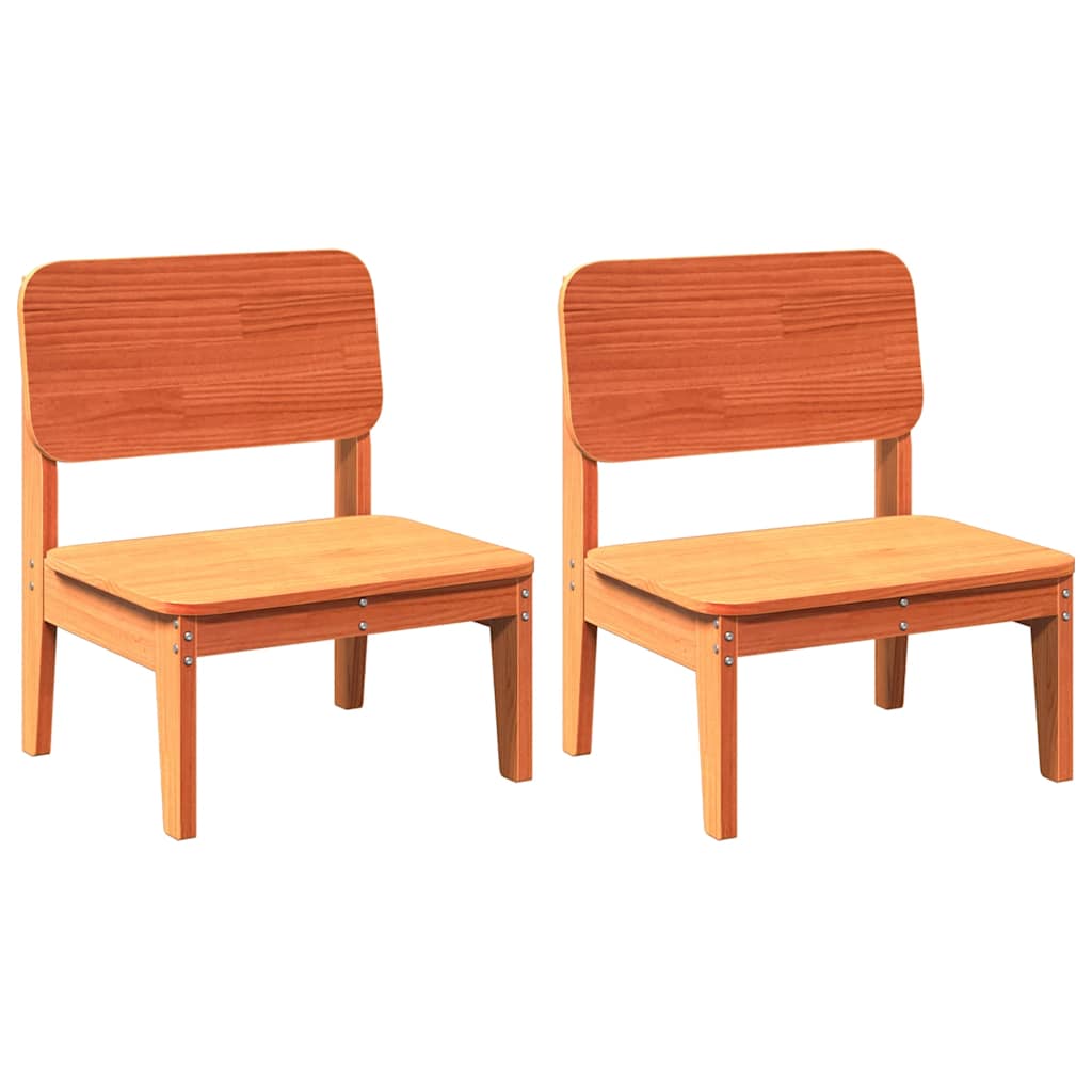 Tuinstoelen 2 st 60x52,5x72 cm massief grenenhout wasbruin