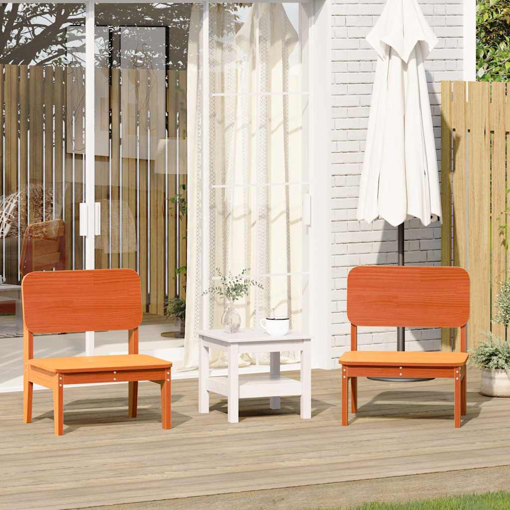 Tuinstoelen 2 st 60x52,5x72 cm massief grenenhout wasbruin