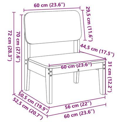 Tuinstoelen 2 st 60x52,5x72 cm geïmpregneerd hout
