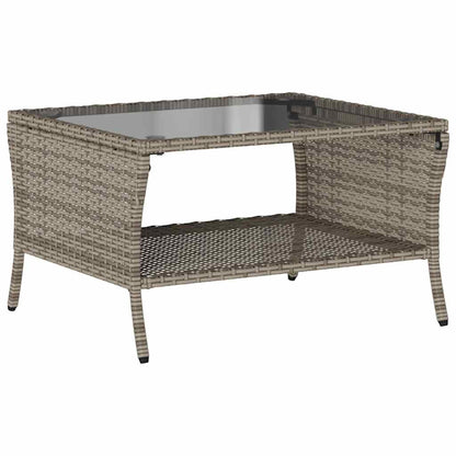 Tuinbank 2-zits met kussens & tafel poly rattan grijs