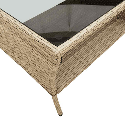 Tuinbank 2-zits met kussens & tafel poly rattan beige