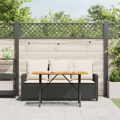 Tuinbank 3-zits met kussens & tafel poly rattan zwart