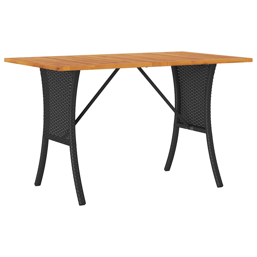 Tuinbank 3-zits met kussens & tafel poly rattan zwart