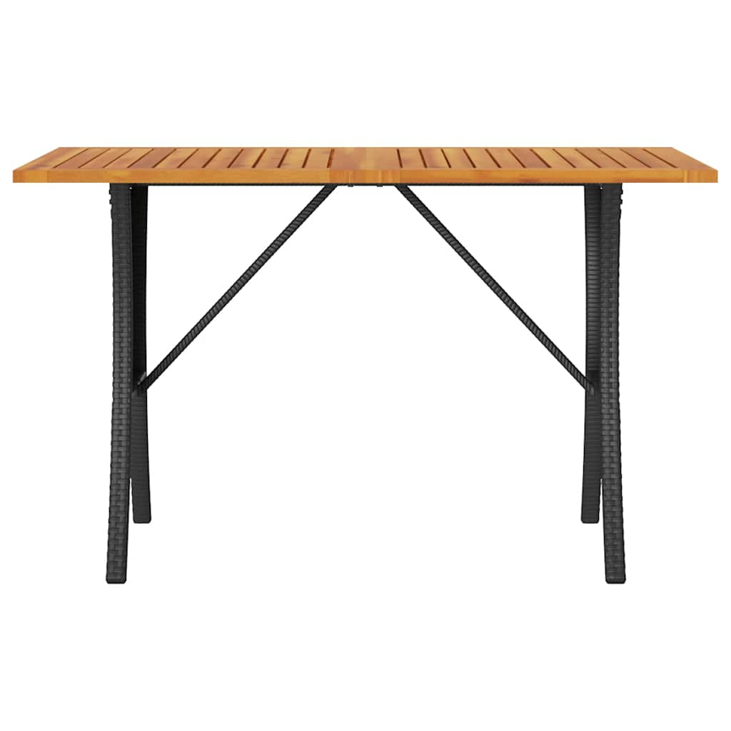 Tuinbank 3-zits met kussens & tafel poly rattan zwart