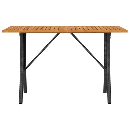 Tuinbank 3-zits met kussens & tafel poly rattan zwart