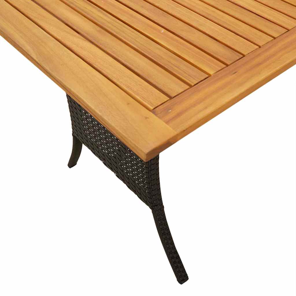 Tuinbank 3-zits met kussens & tafel poly rattan zwart