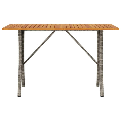 Tuinbank 3-zits met kussens & tafel poly rattan grijs