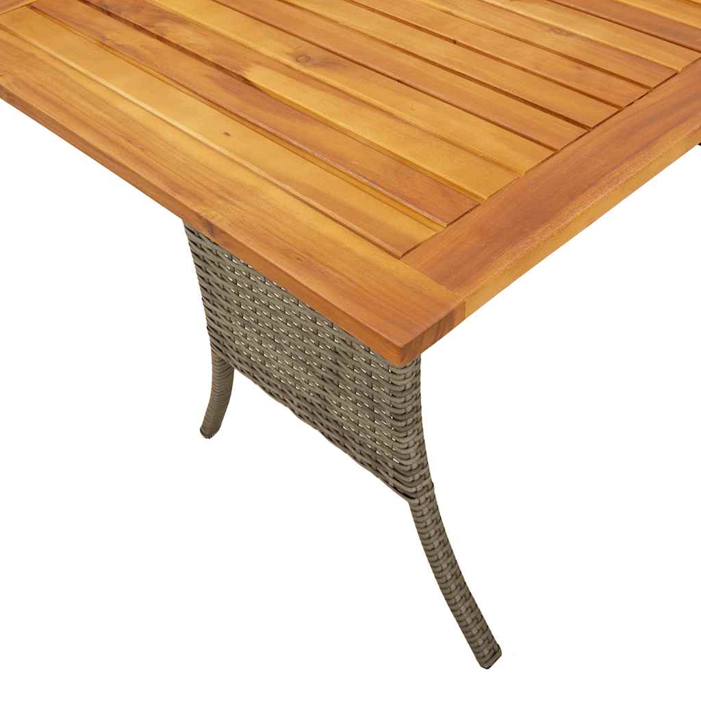 Tuinbank 3-zits met kussens & tafel poly rattan grijs