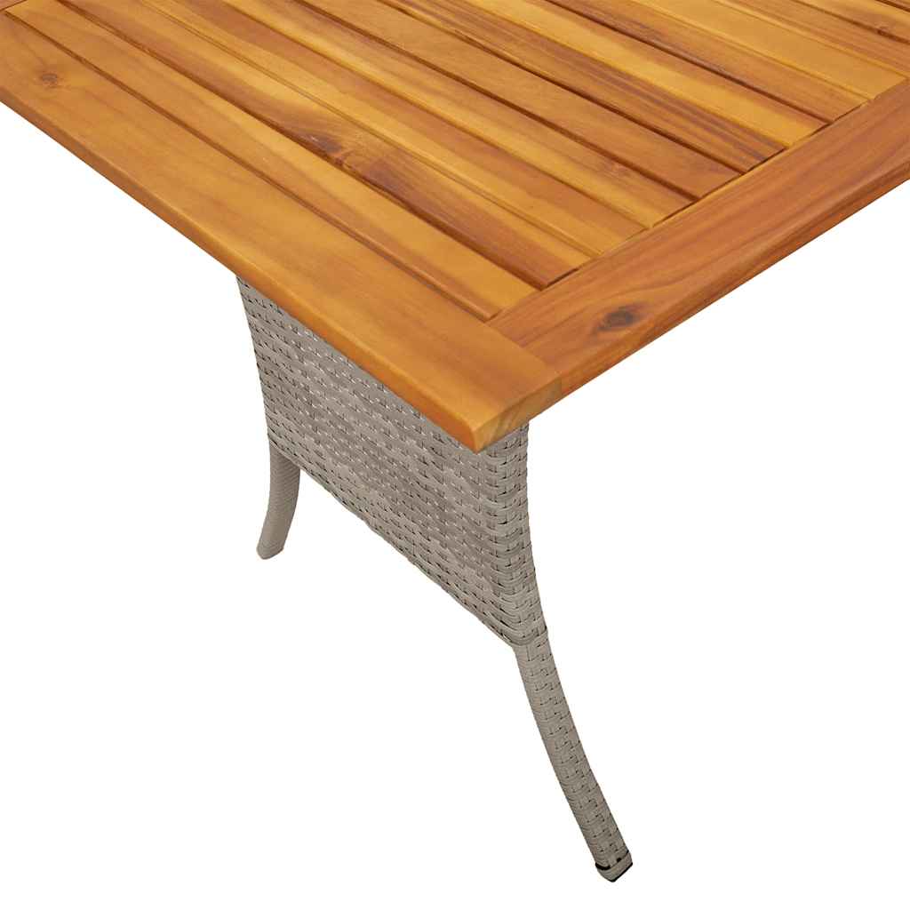 Tuinbank 3-zits met kussens & tafel poly rattan lichtgrijs