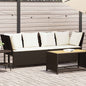 Tuinbank met kussens poly rattan bruin