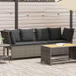 Tuinbank met kussens poly rattan grijs