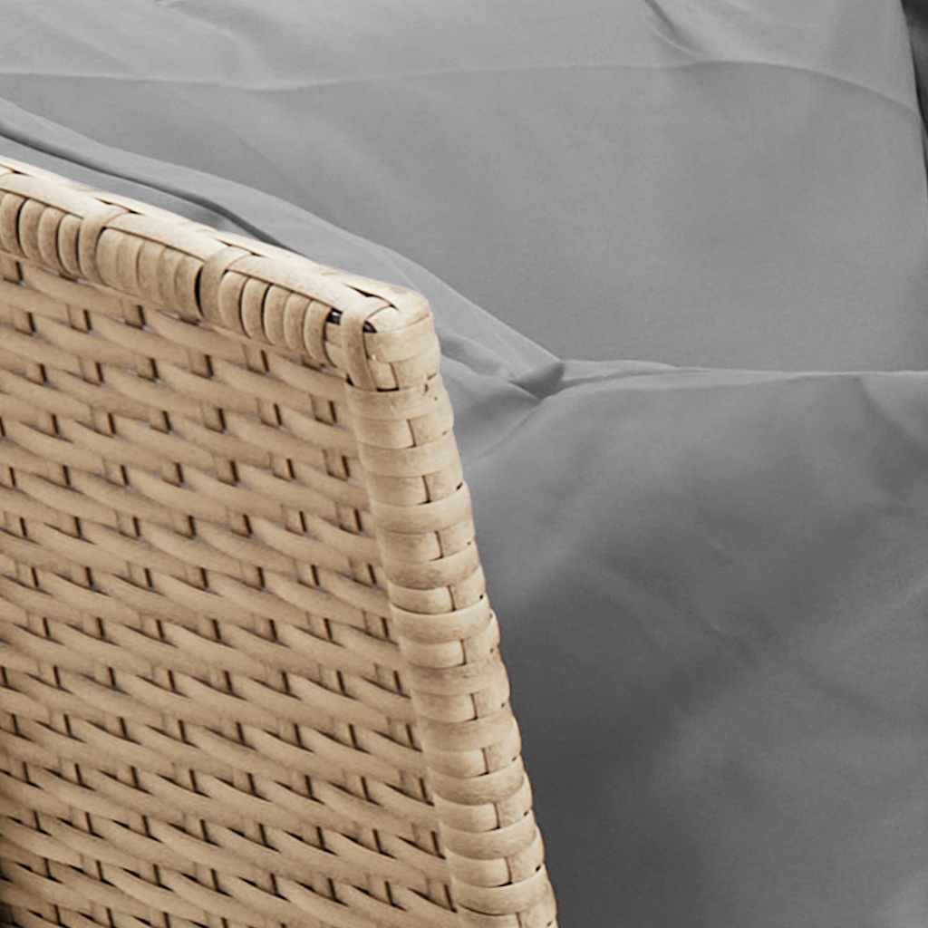 Tuinbank met kussens poly rattan beige