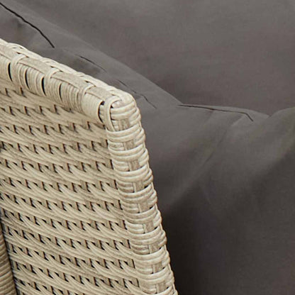 Tuinbank met kussens poly rattan lichtgrijs
