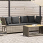 Tuinbank met kussens poly rattan lichtgrijs