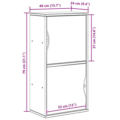 Bijzetkast ODDA 40x24x79 cm massief grenenhout wit