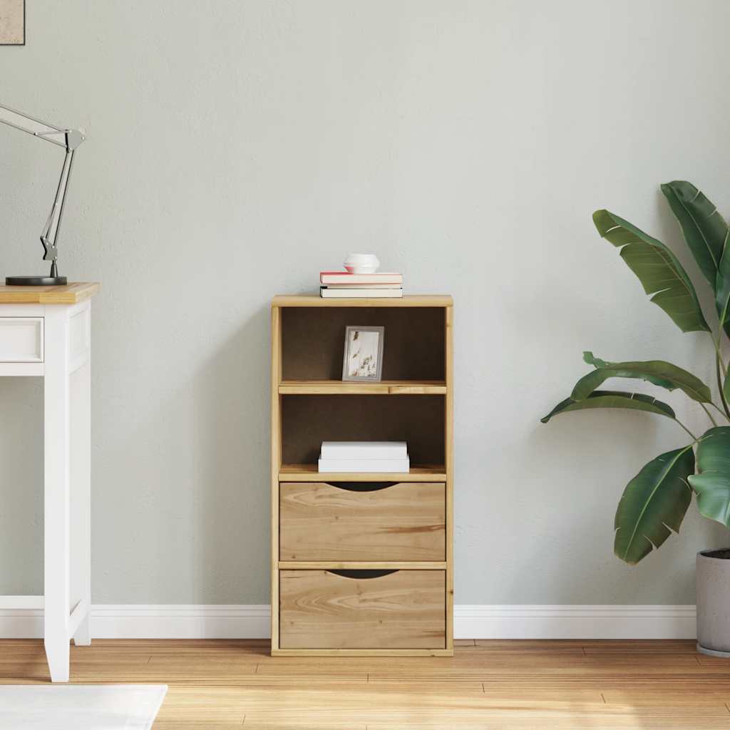 Bijzetkast met lades 40x24x79 cm massief grenenhout
