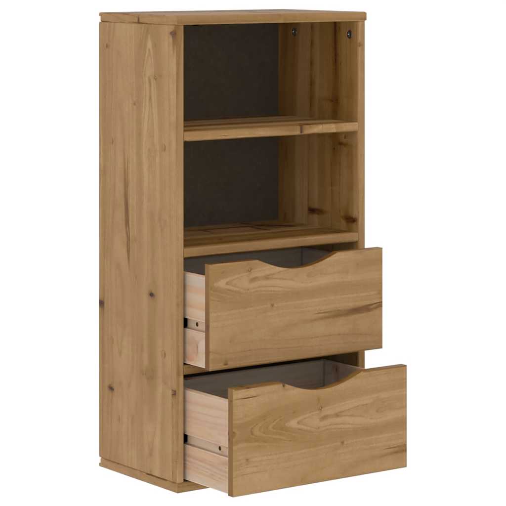 Bijzetkast met lades 40x24x79 cm massief grenenhout