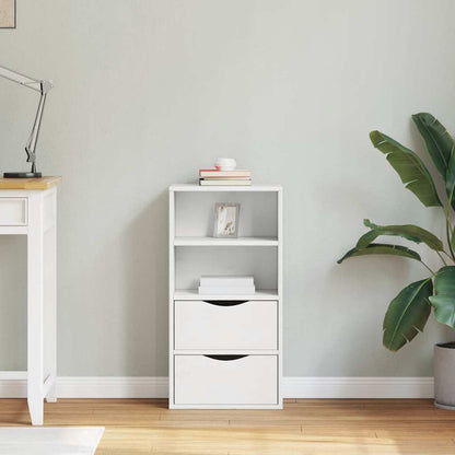 Bijzetkast met lades ODDA 40x24x79 cm massief grenenhout wit