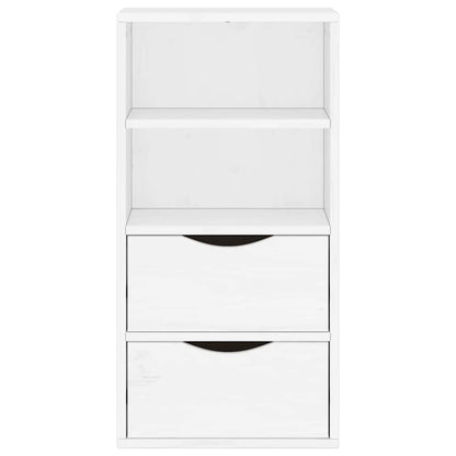 Bijzetkast met lades ODDA 40x24x79 cm massief grenenhout wit