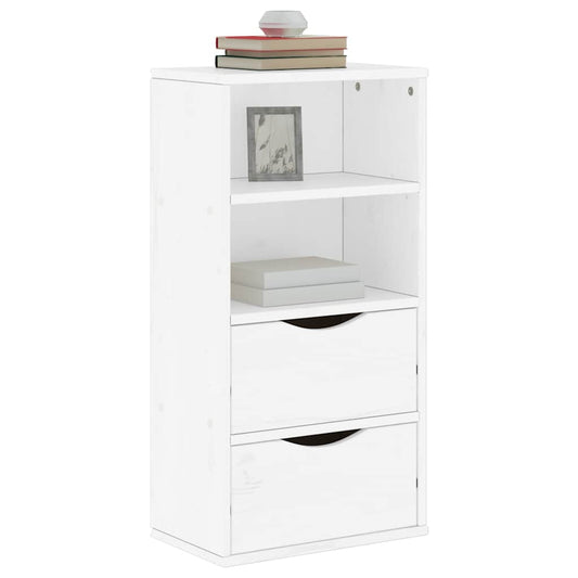 Bijzetkast met lades ODDA 40x24x79 cm massief grenenhout wit