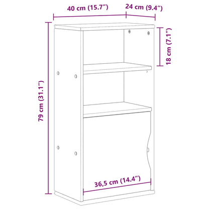 Bijzetkast ODDA 40x24x79 cm massief grenenhout
