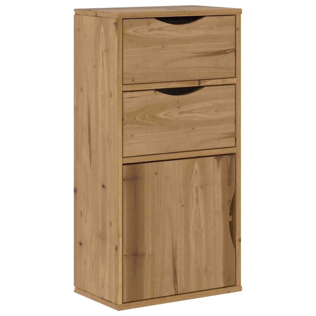 Bijzetkast met lades 40x24x79 cm massief grenenhout