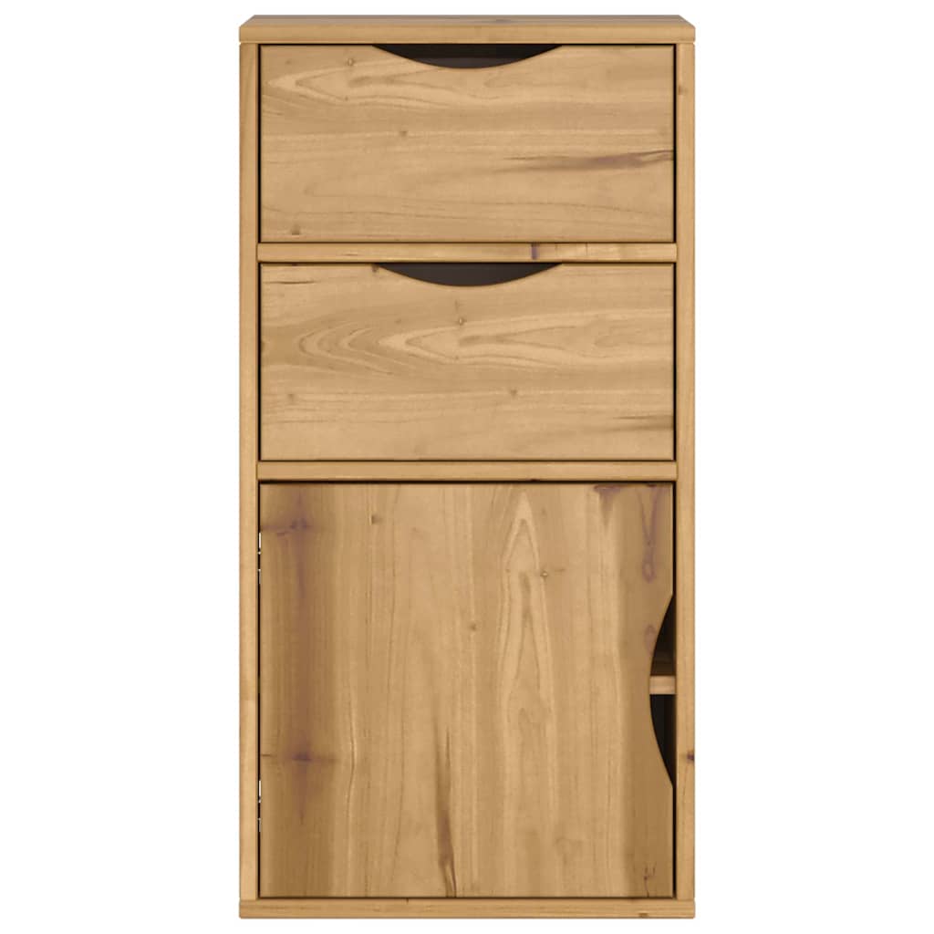 Bijzetkast met lades 40x24x79 cm massief grenenhout