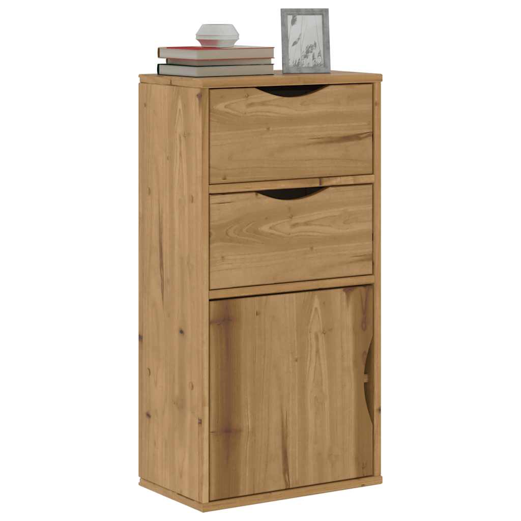 Bijzetkast met lades 40x24x79 cm massief grenenhout