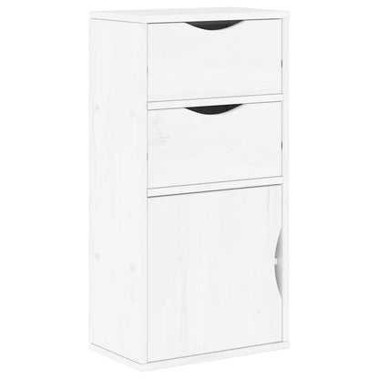 Bijzetkast met lades wit 40x24x79 cm massief grenenhout