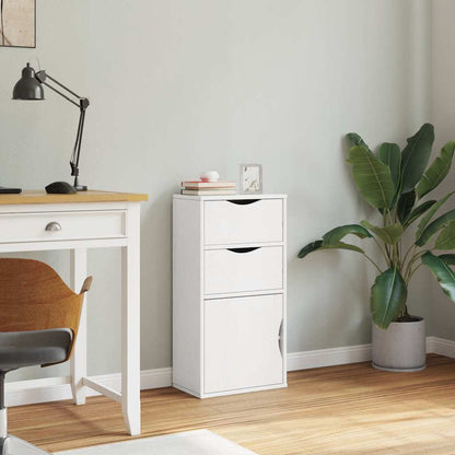 Bijzetkast met lades wit 40x24x79 cm massief grenenhout
