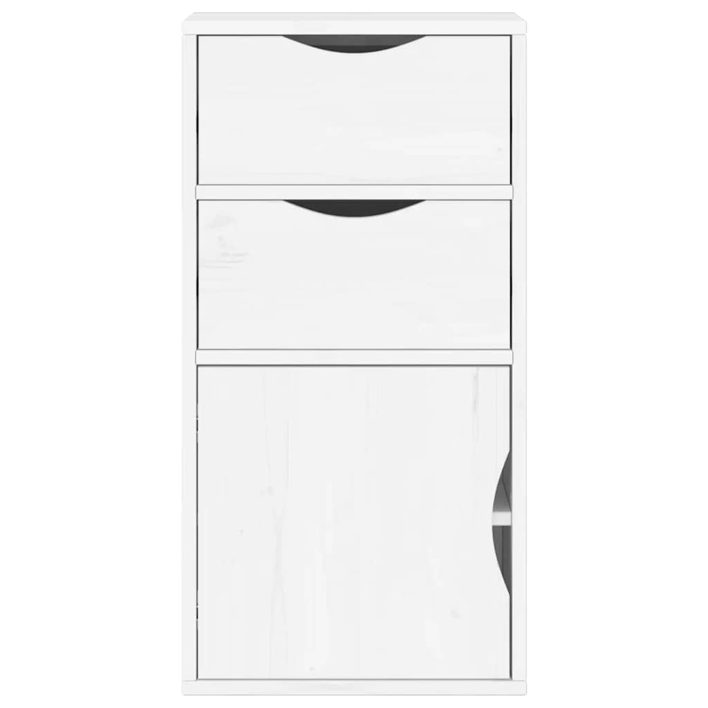 Bijzetkast met lades wit 40x24x79 cm massief grenenhout