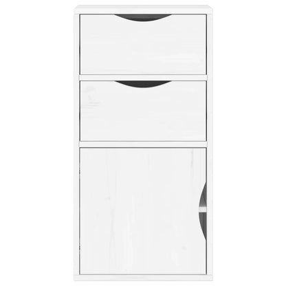 Bijzetkast met lades wit 40x24x79 cm massief grenenhout