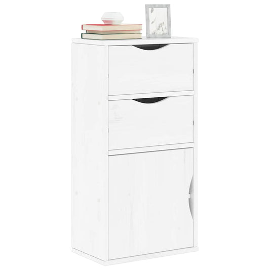 Bijzetkast met lades wit 40x24x79 cm massief grenenhout