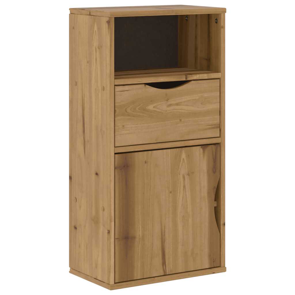 Bijzetkast met lade 40x24x79 cm massief grenenhout