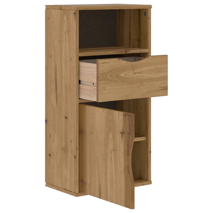 Bijzetkast met lade 40x24x79 cm massief grenenhout