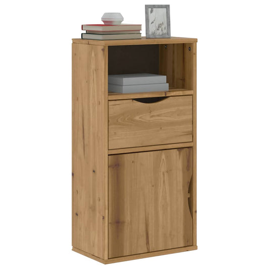 Bijzetkast met lade 40x24x79 cm massief grenenhout