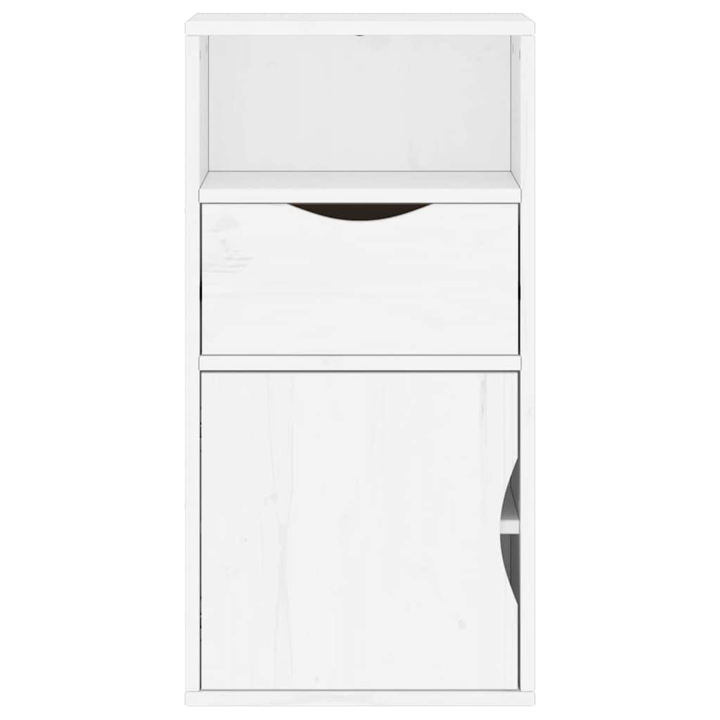 Bijzetkast met lade ODDA 40x24x79 cm massief grenenhout wit