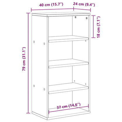 Bijzetkast ODDA 40x24x79 cm massief grenenhout wit