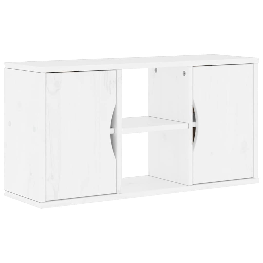 Tv-meubel ODDA 79x24x40 cm massief grenenhout wit