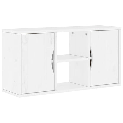 Tv-meubel ODDA 79x24x40 cm massief grenenhout wit