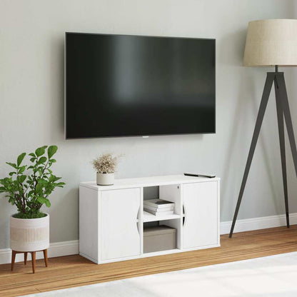 Tv-meubel ODDA 79x24x40 cm massief grenenhout wit