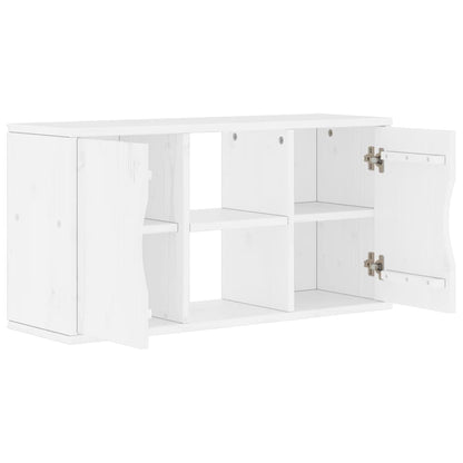 Tv-meubel ODDA 79x24x40 cm massief grenenhout wit