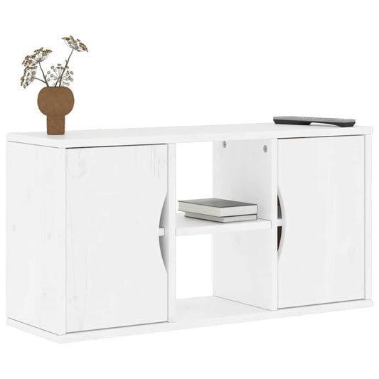 Tv-meubel ODDA 79x24x40 cm massief grenenhout wit