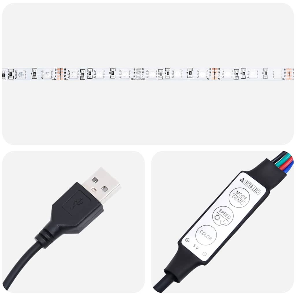 Tv-meubel met LED-verlichting 75x35,5x25 cm wit