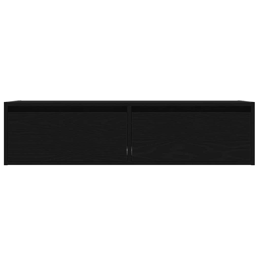 Tv-meubel met LED-verlichting 100X35,5x25 cm zwart eikenkleurig