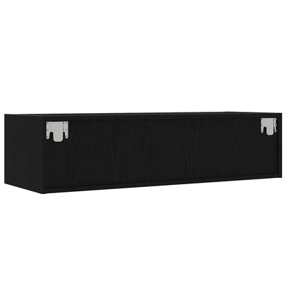 Tv-meubel met LED-verlichting 100X35,5x25 cm zwart eikenkleurig