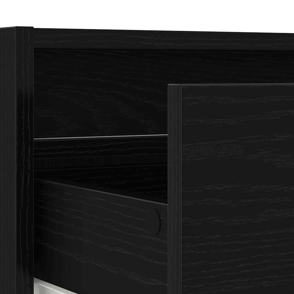 Tv-meubel met LED-verlichting 100X35,5x25 cm zwart eikenkleurig