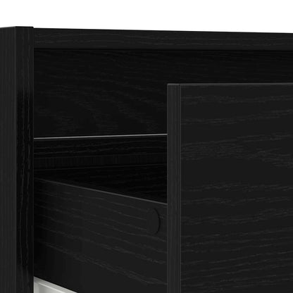 Tv-meubel met LED-verlichting 100X35,5x25 cm zwart eikenkleurig