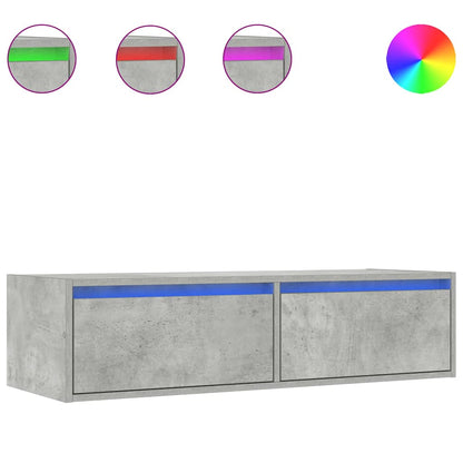 Tv-meubel met LED-verlichting 100X35,5x25 cm betongrijs